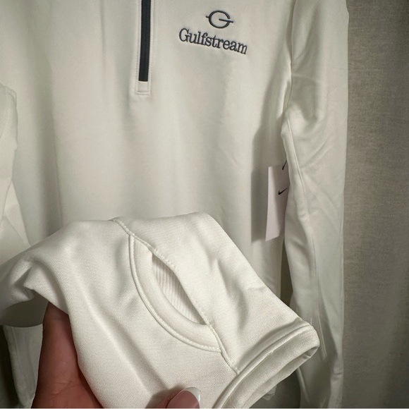Gulfstream branded Nike Dry-Fit White Quarter-Zip Pullover, Women’s Size M - Picture 7 of 8